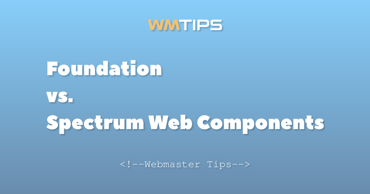 Foundation vs. Spectrum Web Components: 2026 Market Share & Usage ...