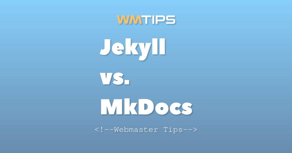 Jekyll vs. MkDocs: 2026 Market Share & Usage Comparison