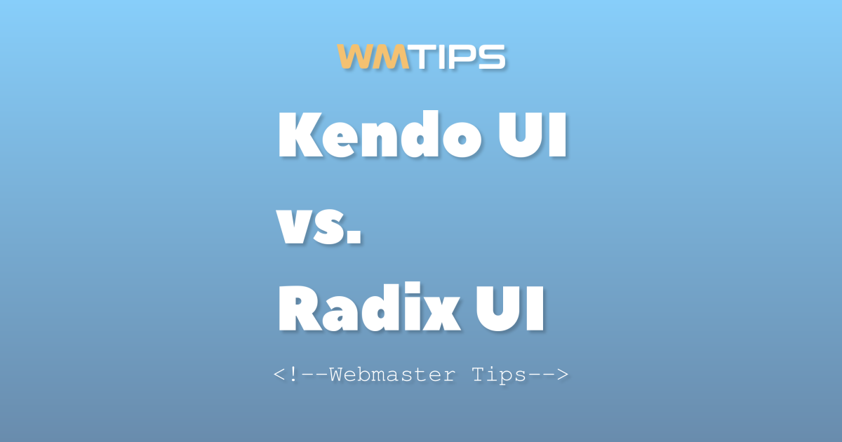 Kendo UI vs. Radix UI: 2026 Market Share & Usage Comparison