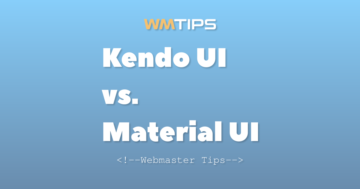 Kendo UI vs. Material UI: 2026 Market Share & Usage Comparison