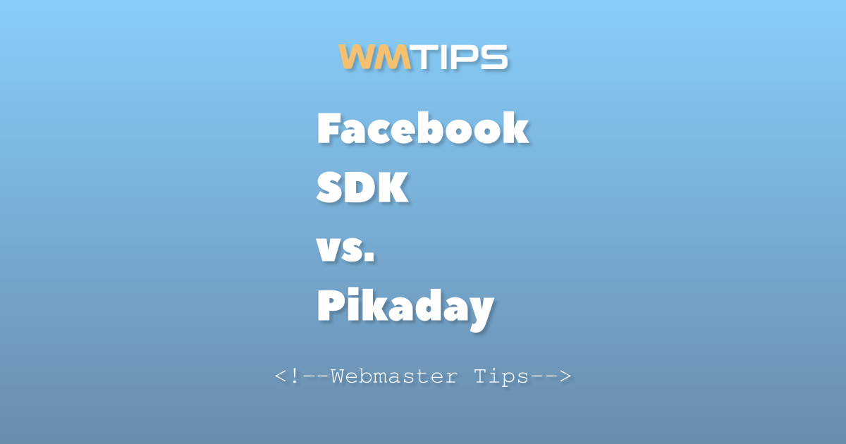Facebook SDK vs. Pikaday: 2026 Market Share & Usage Comparison