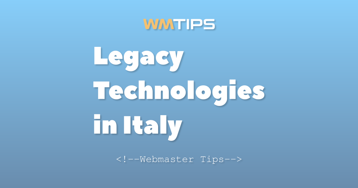 Top 25+ Legacy Technologies in Italy by Market Share (2026)