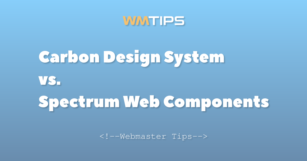 Carbon Design System vs. Spectrum Web Components: 2026 Market Share ...