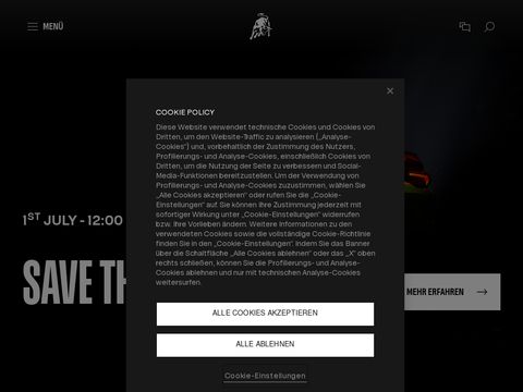 Lamborghini.com website screenshot