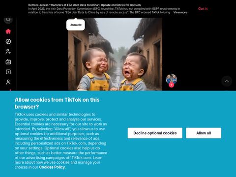Tiktok.com website screenshot