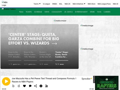 Celtics.com website screenshot