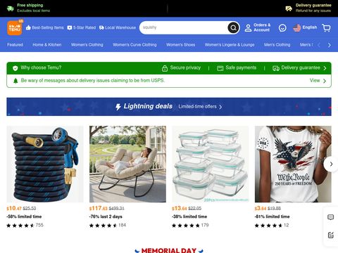 Temu.com website screenshot