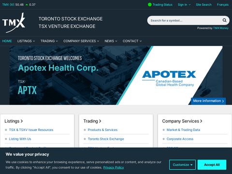 Tsx.com website screenshot