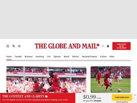 Theglobeandmail.com website screenshot