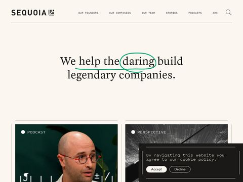 Sequoiacap.com website screenshot