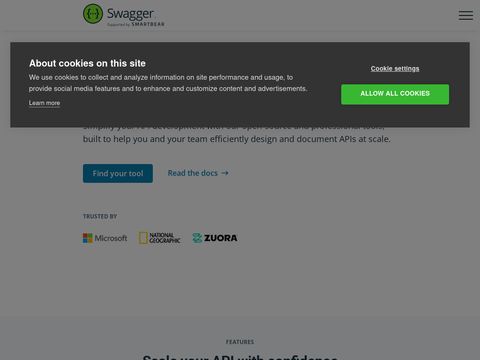 Swagger.io website screenshot