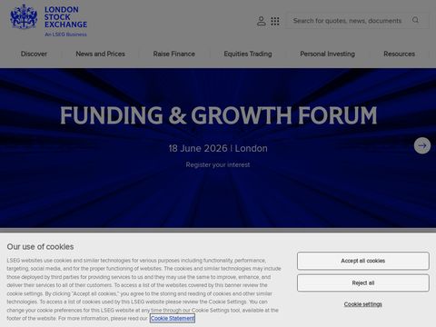 Londonstockexchange.com website screenshot