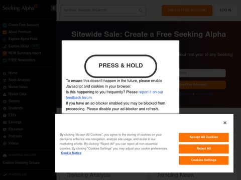 Seekingalpha.com website screenshot