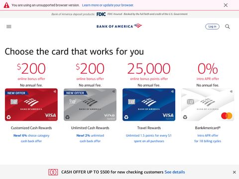 Bankofamerica.com website screenshot