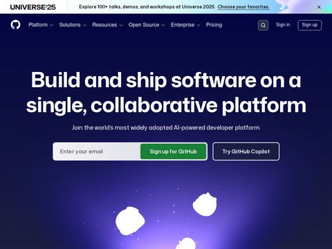 Github.com website screenshot