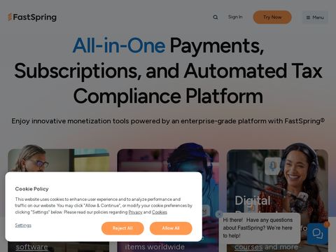 Fastspring.com website screenshot