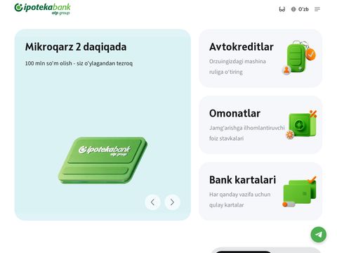 Ipotekabank.uz website screenshot