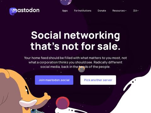Joinmastodon.org website screenshot