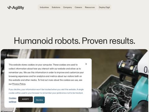 Agilityrobotics.com website screenshot