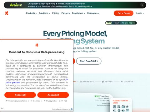 Chargebee.com website screenshot