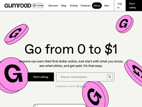 Gumroad.com website screenshot