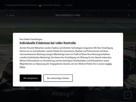 Porsche.com website screenshot
