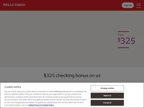 Wellsfargo.com website screenshot