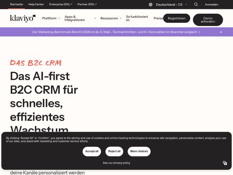 Klaviyo.com website screenshot