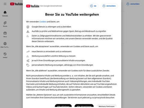 Youtube.com website screenshot