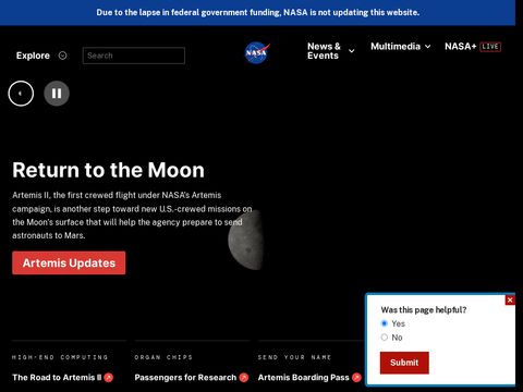 Nasa.gov website screenshot