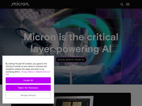 Micron.com website screenshot