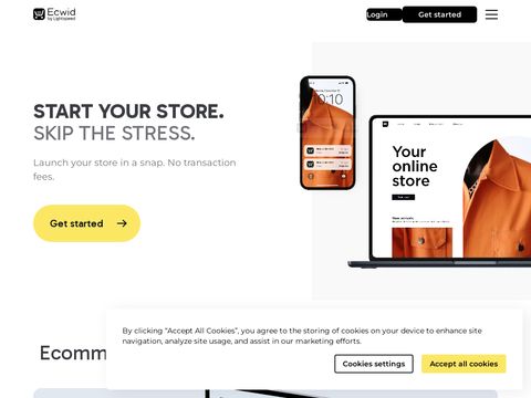 Ecwid.com website screenshot
