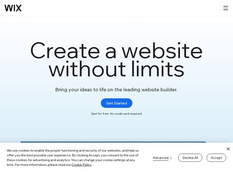 Wix.com website screenshot