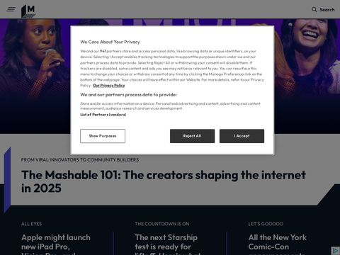 Mashable.com website screenshot