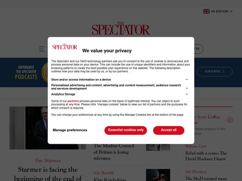 Spectator.com website screenshot