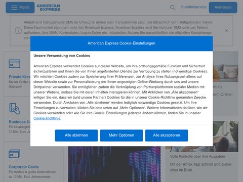 Americanexpress.com website screenshot
