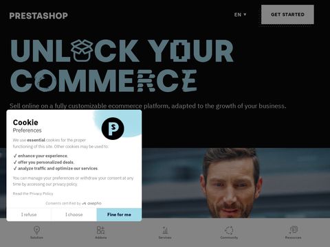 Prestashop.com website screenshot