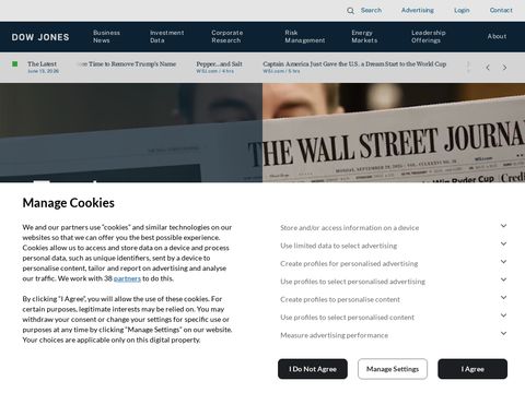 Dowjones.com website screenshot