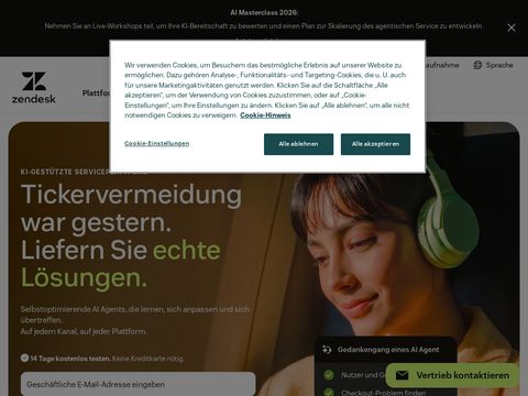 Zendesk.com website screenshot