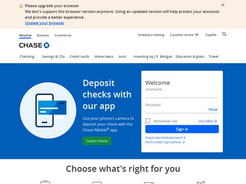 Chase.com website screenshot