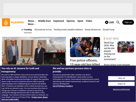 Aljazeera.com website screenshot