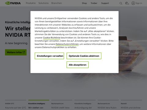 Nvidia.com website screenshot
